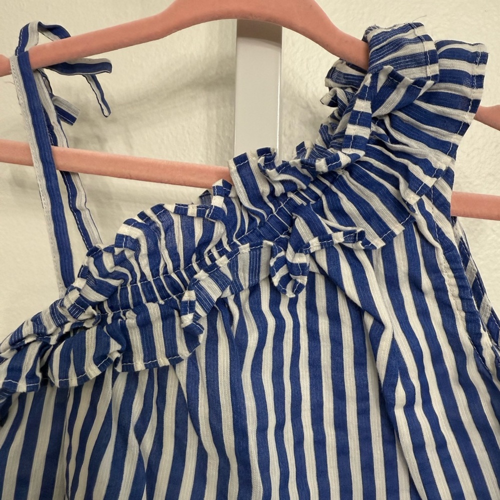 Crewcuts Blue and White Ruffle Top - Picture 2 of 3